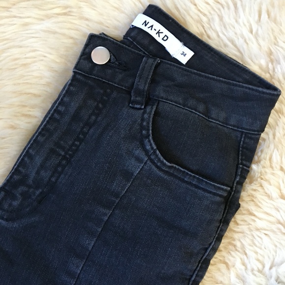Black High Waist Skinny Panel Jeans - Picture 4 of 5